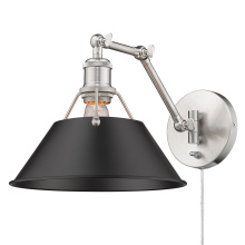 Golden 3306-A1W PW-BLK - Yep by Golden Lighting Orwell 1-light Swing Arm Wall Lamp in Pewter and Matte Black shade